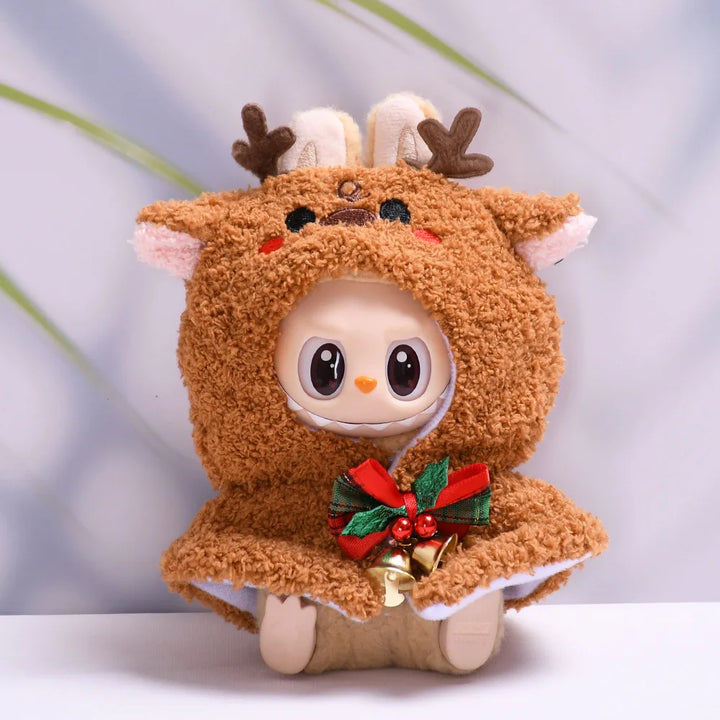 17cm Labubu I II Idol Dolls Clothes Bell Shawl Outfit Christmas Cape Snowman Deer Korea Kpop Exo Clothing Plush Doll'S Clothes