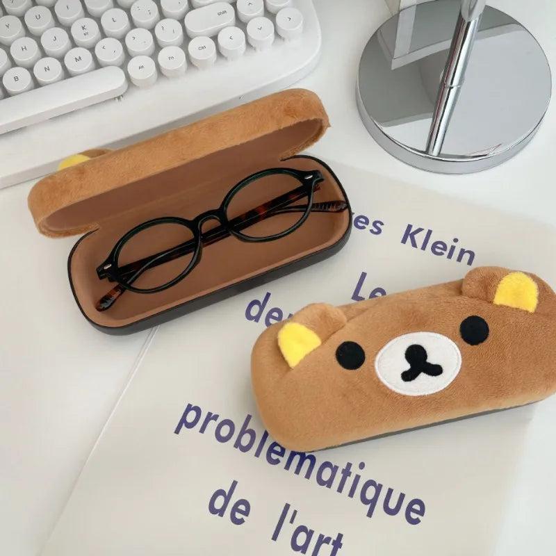 Cute Rilakkuma Plush Glasses Box Sunglasses Protection Box Anti-fall and Pressure Storage Box for Boys and Girls Holiday Gifts