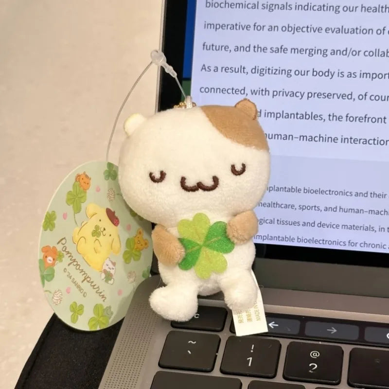 Cartoon Masyumaro Fluffy Fuwa Nyanko Muffin Cat Pudding Dog Plush Toy Pendant kawaii sanrio Pompompurin Soft Plush Bag Charm