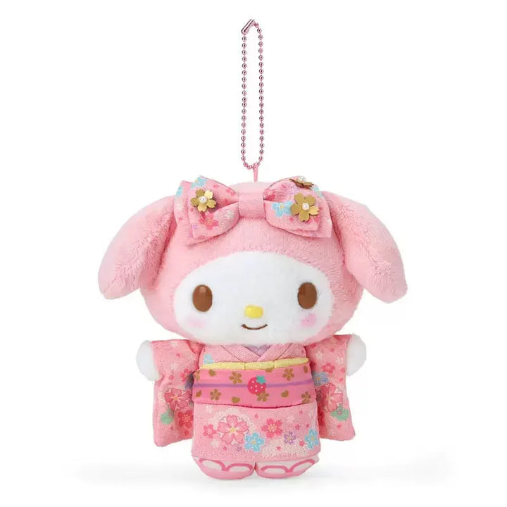 Sanrio Kuromi My Melody Kawaii Cartoon Plush Toys Keychain Kimono Hello Kitty Backpack Pendant Decoration Girls Birthday Gift