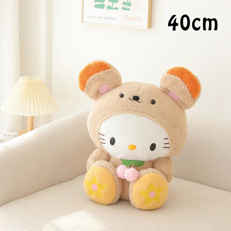40/45cm Sanrio Helllo Kitty Plush Toys Cosplay Chopper Kawaii Cartoon Cat Pillow Soft Dolls Stuffed Plushes Gift for Children