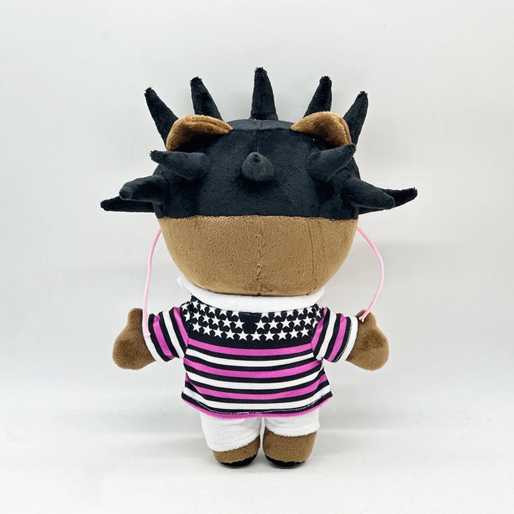 30cm UZI Hello Kitty Plush Doll Fashion Boy with Purple Clothes Figure Stuffed Toys Cute Boys Girls Fans Collect Gift