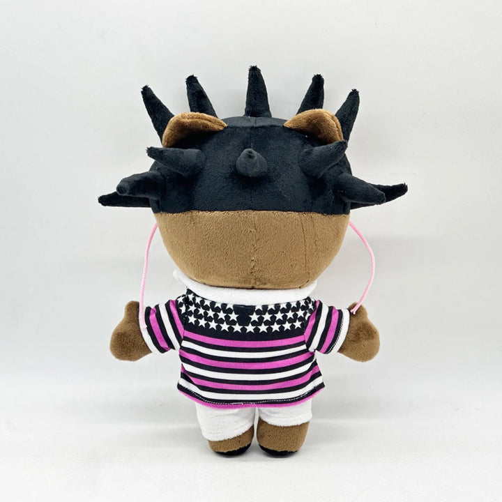 30cm UZI Hello Kitty Plush Doll Fashion Boy with Purple Clothes Figure Stuffed Toys Cute Boys Girls Fans Collect Gift