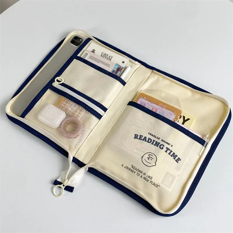 Cute Snoopy Large Capacity Storage Tablet Handbook Miscellaneous Organizer Bag Cartoon Peripheral Gifts for Friends