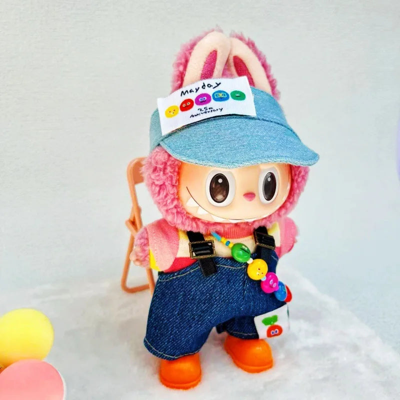 Doll Clothes Only for 15/17cm Vinyl Labubu I II III Mayday Tour Concert Outfit Set Macaron Charm Compatible Kpop Concert Fashion