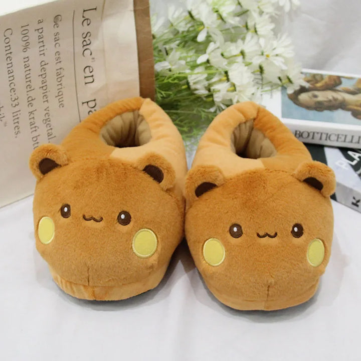New Panda Bubu And Yier Plush Slippers Cartoon Panda Indoor Couple'S Warm Cotton Slippers Autumn And Winter Gift