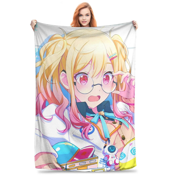 Project Sekai Fleece Blankets  Awesome Throw Blankets for Home Hotel Sofa  125*100cm Quilt