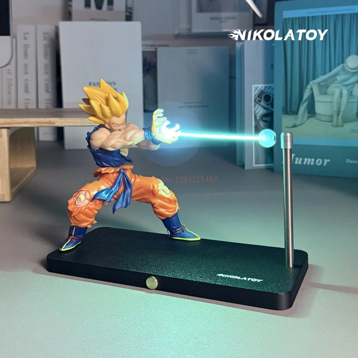 IN STOCK Dragon Ball Goku Figure Light Chaoz Action Figurine Nikolatoy Anime  Kamehameha Wave Magnetic Light Lamp Model Toy