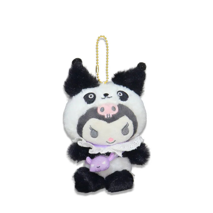 Kawaii Sanrio Kuromi Cinnamoroll Panda Crossbody Bag Cartoon My Melody Plush Toys Keychain Backpack Pendant Girl Christmas Gift