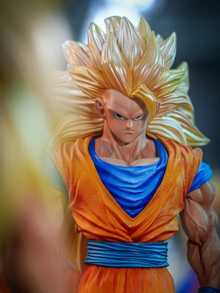 In Stock JT Dragon Ball Son Goku Ssj3 Action Figure 30cm Pvc Statue Collection Super Saiyan Goku Model Toy Gift
