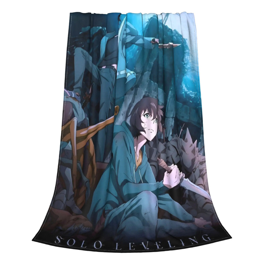 Solo S-ung Jin-woo Leveling Flannel Blankets Anime Funny Throw Blankets for Home 125*100cm Bedspread