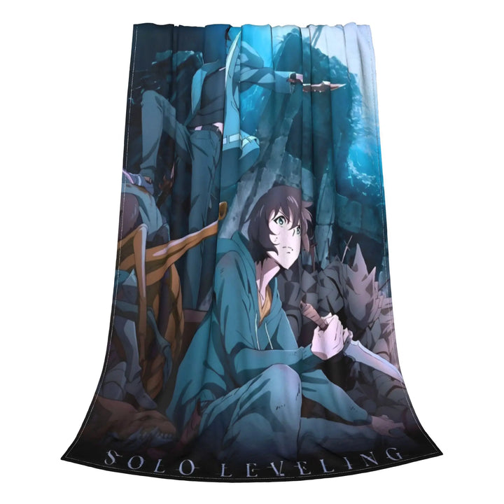 Solo S-ung Jin-woo Leveling Flannel Blankets Anime Funny Throw Blankets for Home 125*100cm Bedspread