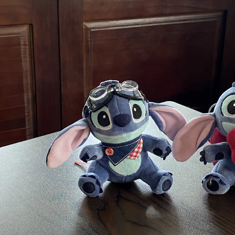 Kawaii Disney Lilo&stitch Bow Cartoon Cute Plush Toys Backpack Keychain Peripherals Doll Girls and Boys Birthday Creative Gift