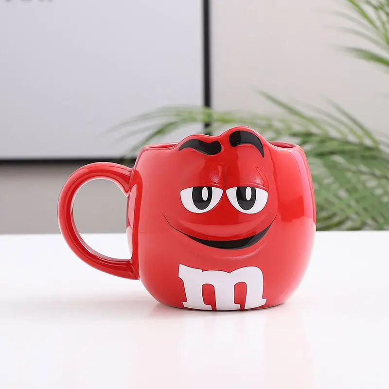 New Hot Chocolate M Beans Ceramics 680ml Mark Water Cup High-Capacity Family Set Table Supplies Funny Facial Expression Cup Gift