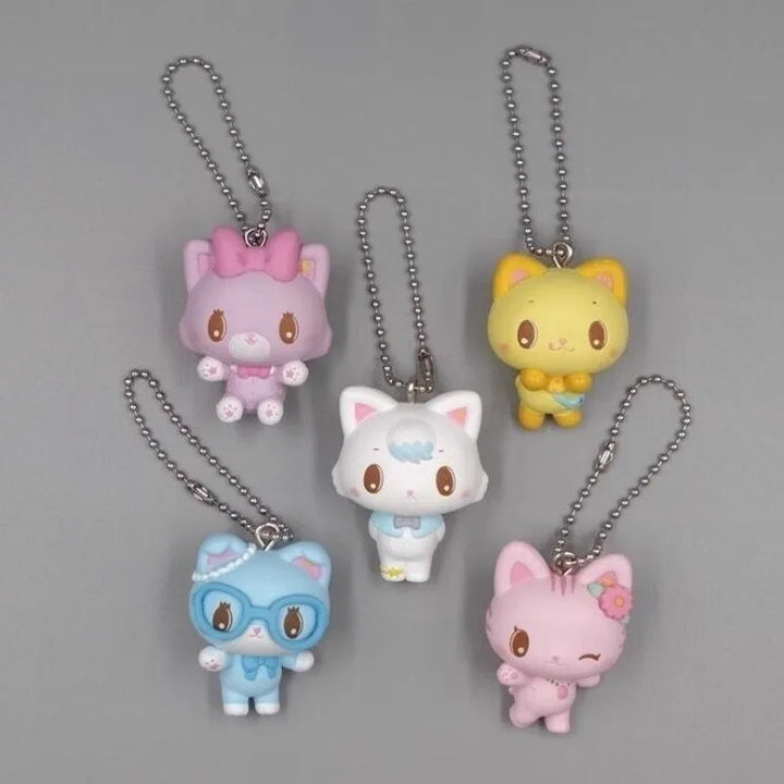 5 Pcs Cartoon Mewkledreamy‌ Pendant Keychain Backpack Cute Cat Pendant Decoration Children Toy Keychain Friends Christmas Gift