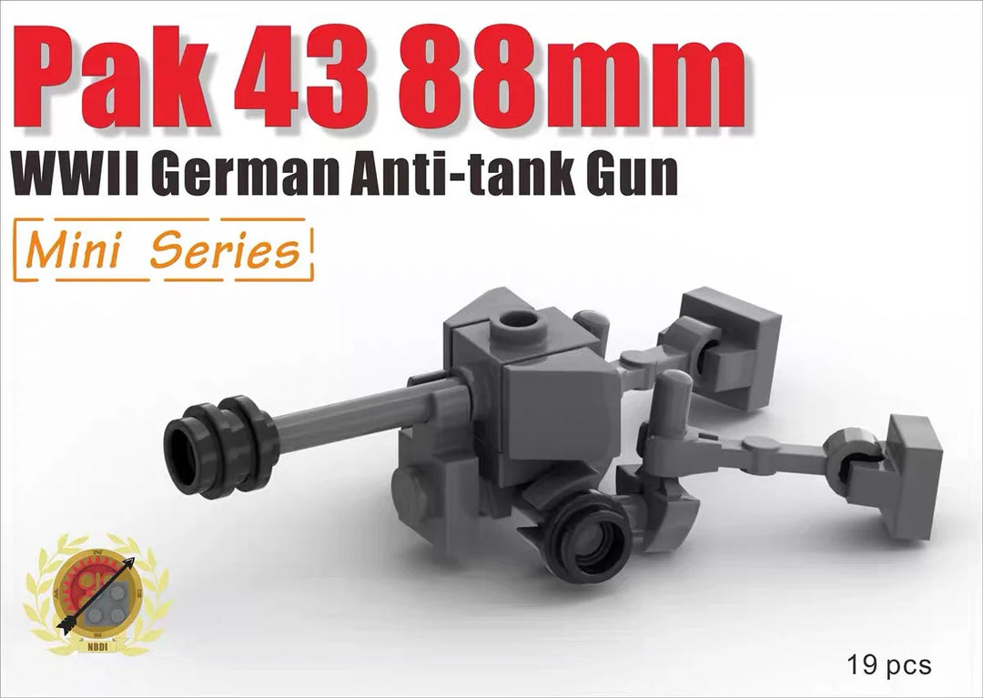 WWII Building Blocks Military Napoleon Gun Front Loaded Gun Retro M1875 Field Gun Building Block Model Weapon Accessories Toys