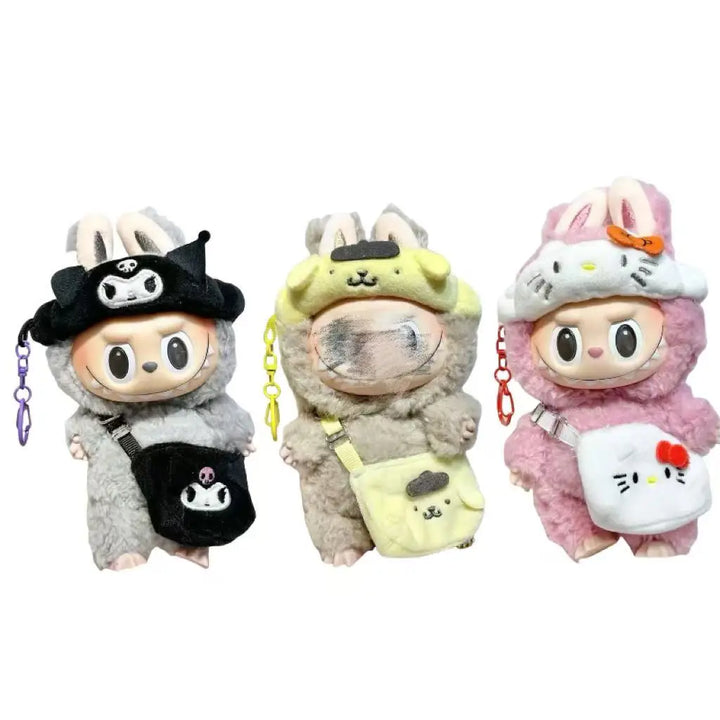 For Labubu doll clothes Sanrio Cotton Doll DIY Accessories My Melody Kuromi  Mini Shoulder Bag Dressing Doll Accessories Gifts