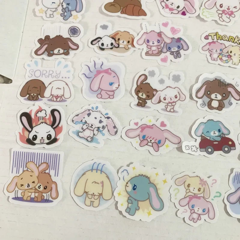 Transparent Sugarbunnies Stickers 40 Pieces Set Cartoon Anime Rabbit Kawaii Cute Sticker Mobile Phone Book Decor