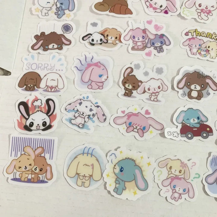 Transparent Sugarbunnies Stickers 40 Pieces Set Cartoon Anime Rabbit Kawaii Cute Sticker Mobile Phone Book Decor