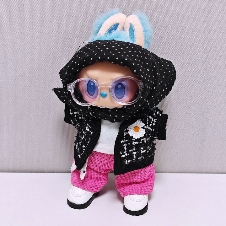 Clothes for Labubu GD-Inspired Airport Style Outfit Scarf Detail + Chic Classic Set Fashionable Doll Clothes for Plush & Pendant