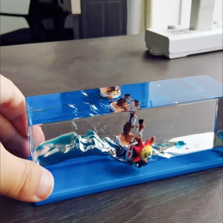One Piece Figure 3d Ship Fluid Drift Bottle Thousand Sunny Ship Going Merry Boat Floating Boat Decor Customized Anime Toy Gif