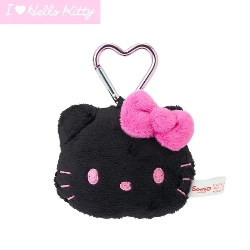 Sanrio Plush Toys Keychain Hello Kitty houndstooth heart Buckle Anime Kitty Cat Cute Bag Pendant Accessories Girl's Holiday Gift