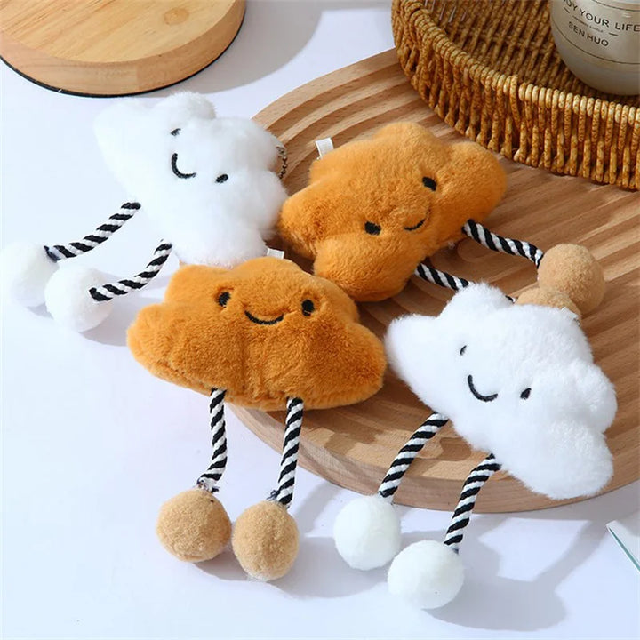 1Pcs Cute Plush White Cloud Stuffed Doll Toy Pendant Keychain Backpack Hangings Charms Car Keyring Decoration Gifts
