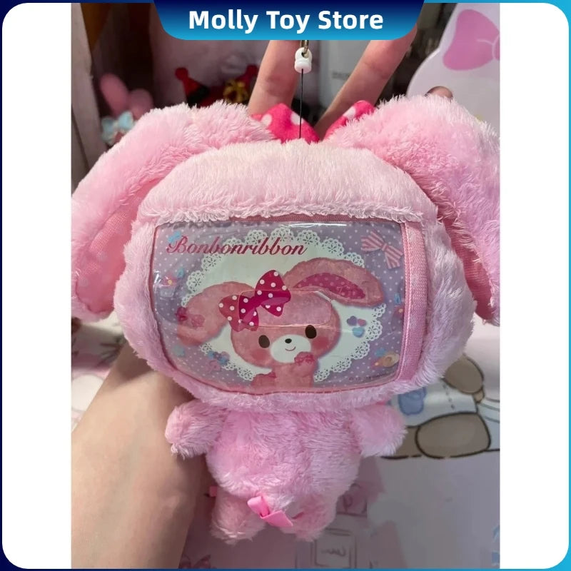 Kawaii Sanrio Sugarbunnies Plush Zero Wallet Mini Stretchable Storage Bag Card Pen Storage Bag For Kids Schoolbag Pendant Bag