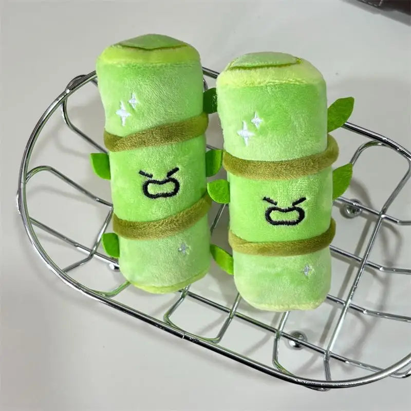 Cartoon Angry Bamboo Plush Doll Bag Charm