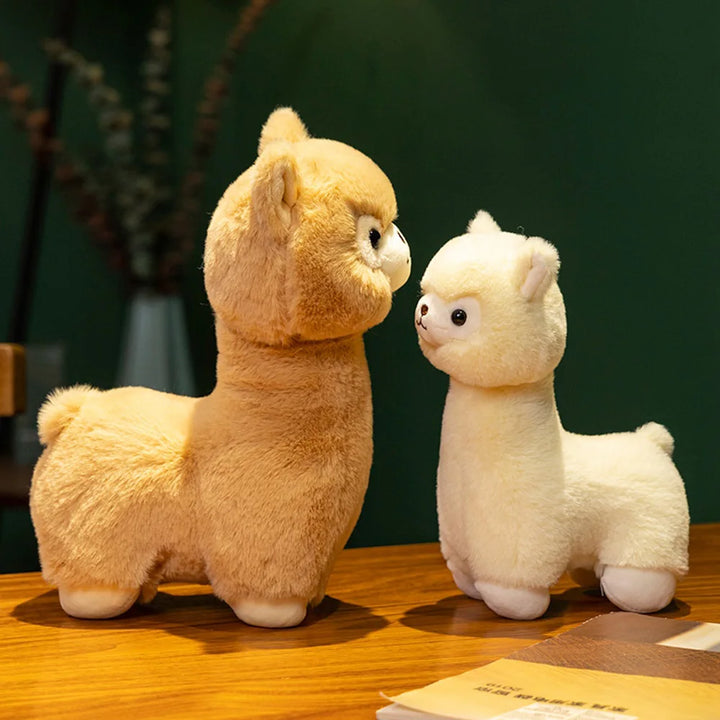 Simulated Kawaii Furry Alpaca Plush Toys Stuffed Cartoon South American Lamb Dolls Cute Sheep Model Girls Birthday Gifts
