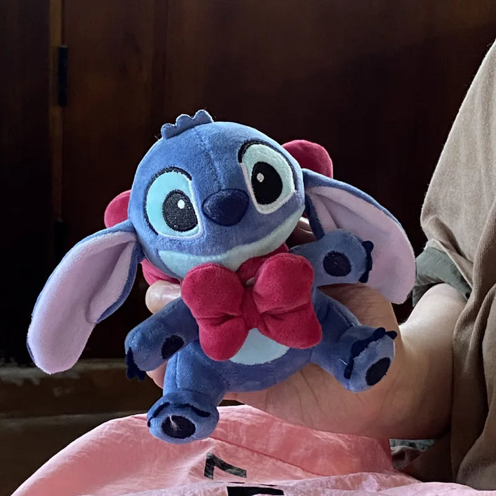 Kawaii Disney Lilo&stitch Bow Cartoon Cute Plush Toys Backpack Keychain Peripherals Doll Girls and Boys Birthday Creative Gift