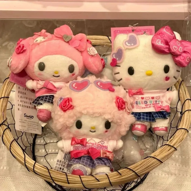 Sanrio my sweet piano hello kitty plush Heisei Hot Girl Shining College Uniform  Keychain sanime Bag Pendant Girly Hearts Gift