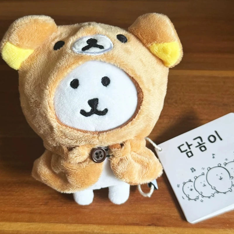 Kawai Self-deprecating Bear Rilakkuma Clothes for 10cm Cotton Doll Cute Cape Headwear Set Doll Accessory Changeable Cloak