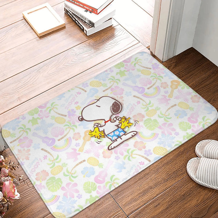 Snoopy Summer Time Bathroom Rugs Mat Quick Dry  Bath Rugs Mats Carpet Non-Slip for Entrance Door Doormat
