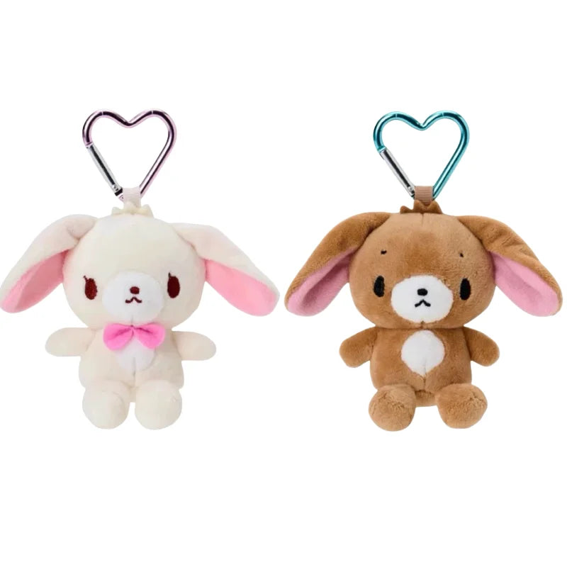 sanrios Sugarbunnies Mascot Plush Keychain Mascot Plush Keychain cute Shirousa Kurousa heart Keyring Bag Pendant Toy Doll gift