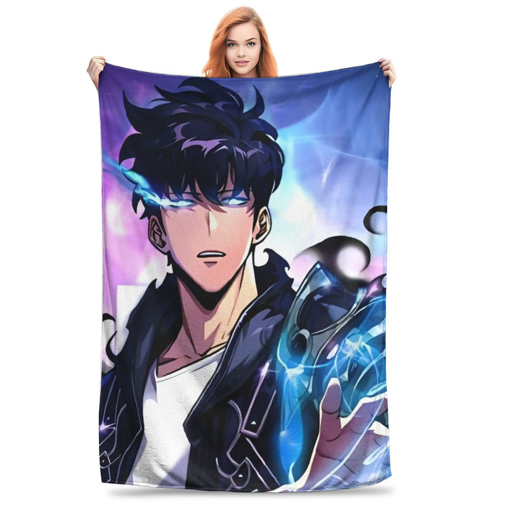 Solo S-ung Jin-woo Leveling Flannel Blanket Anime Novelty Throw Blankets for Home Hotel Sofa  200x150cm Quilt