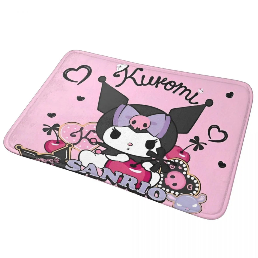 Funny Cute Kuromi Cartoon Bathroom Rugs Mat Super Soft Bath Rugs Mats Carpet Non-Slip for Shower Tub