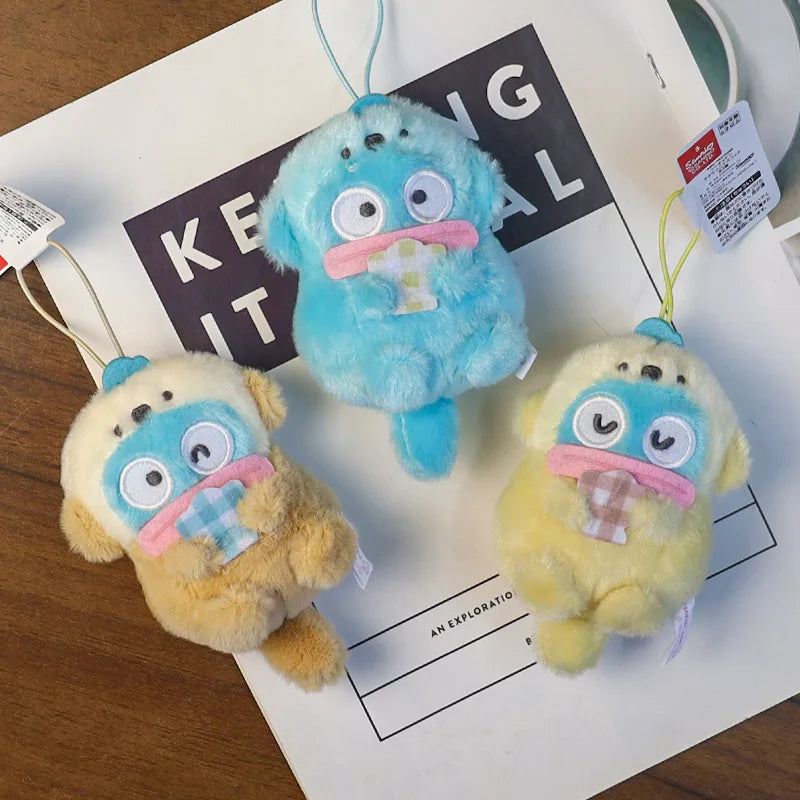 10cm Anime Cartoon Sanrio Hangyodon Plush Keychain Sea Otter dress up kawaii Hangyodon Doll Cute Backpack Pendant Girls Gift