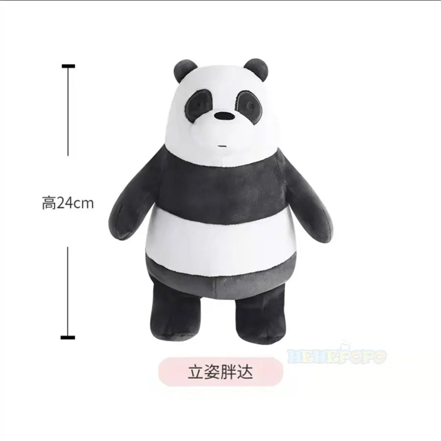 24cm Standing We Bare Bears Cartoon Plush Toys Grizzly Panda Icebear Soft Stuffed Dolls Plushies Figures Gifts