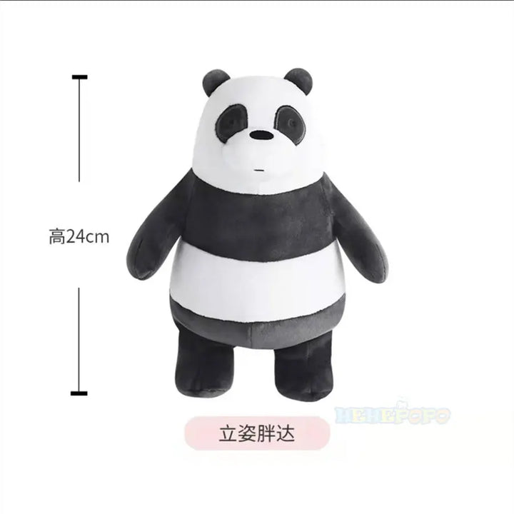 24cm Standing We Bare Bears Cartoon Plush Toys Grizzly Panda Icebear Soft Stuffed Dolls Plushies Figures Gifts