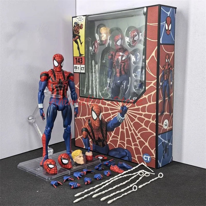 In Sotck Ct Toys Ben Reilly Spiderman Mafex 143 Figure Comic Ver Scarlet Spider Anime Action Figure Spider-Man Custom Gift Toy