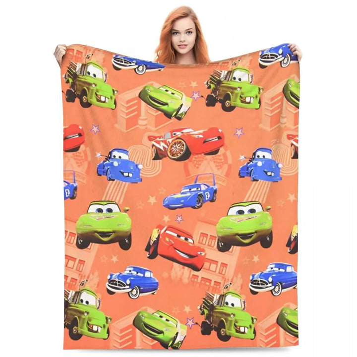 Life Is A Highway Lightning McQueen Flannel Blankets Cars Funny Throw Blankets for Bed Sofa Couch 200x150cm Rug Piece