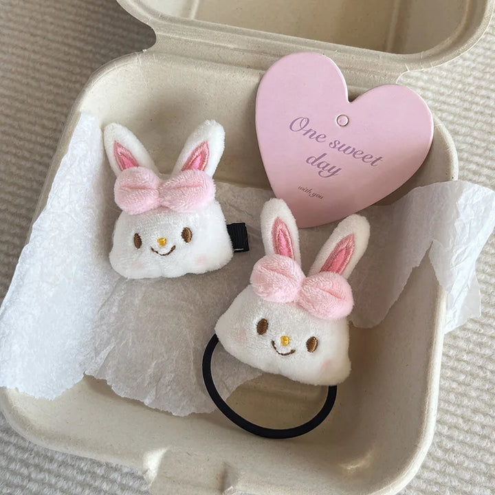 Kawaii Sanrio Wishes Me Mell Sweet Hairpin Hairbands Plush Doll Lovely Hair Accessories for Girls and Children's Birthday Gifts