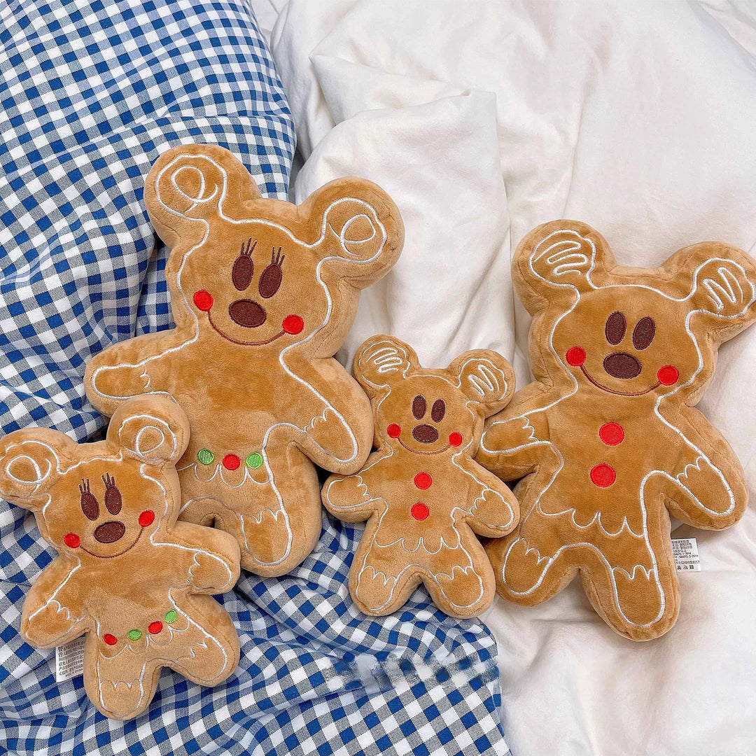 Gingerbread Man Mickey Minnie Plush Toy Bag Pendant Stuffed Anime Disney Biscuit Plushies Cuddly Cookie Doll Home Decor Kid Gift