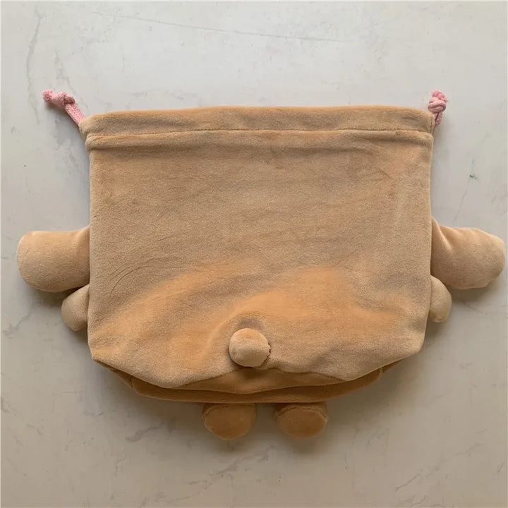 Cute Mocha Dog Drawstring Bag Pouch Cartoon Anime Kawaii Storage Organizer Bags