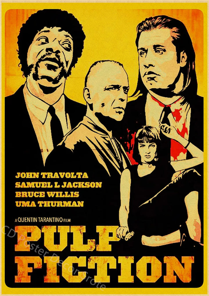 Hot Film Series Retro Poster Pulp Fiction Fight Club Kill Bill Prints Kraft Paper Home Bar Movie Theater Decor Art Wall Painting