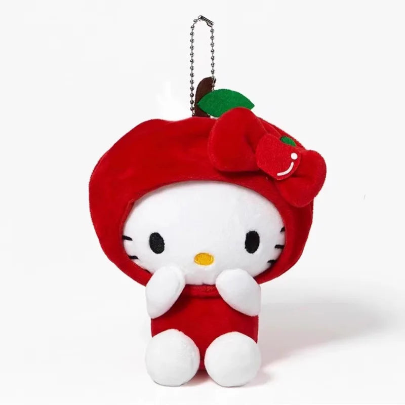 Kawaii Sanrio Hello Kitty Playing Football Plush Toys Panda Dress Up Keychain Decoration Backpack Pendant Girls  Birthday Gifts