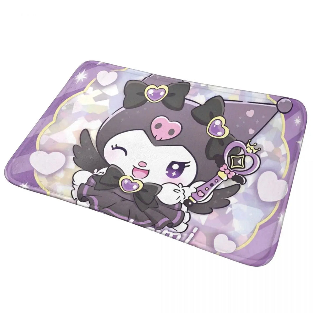 Cartoon Kuromi Bathroom Rugs Mat Quick Dry Bath Rugs Mats Carpet Non-Slip for Shower Tub