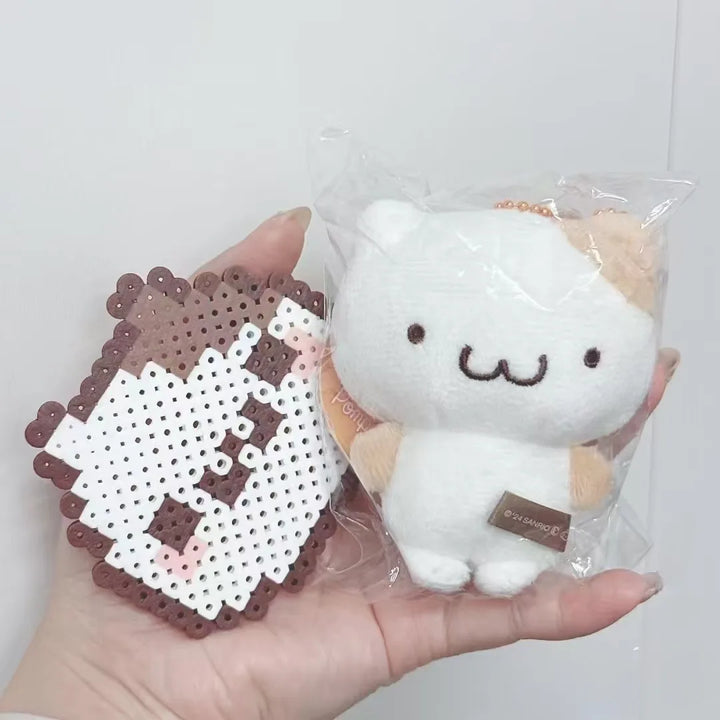 NEW Sanrio Masyumaro Fluffy Fuwa Nyanko Muffin Cat Pompompurin Plush Keychain Anime Cartoon Doll Toy Bag Pendant Toy Girly Gifts
