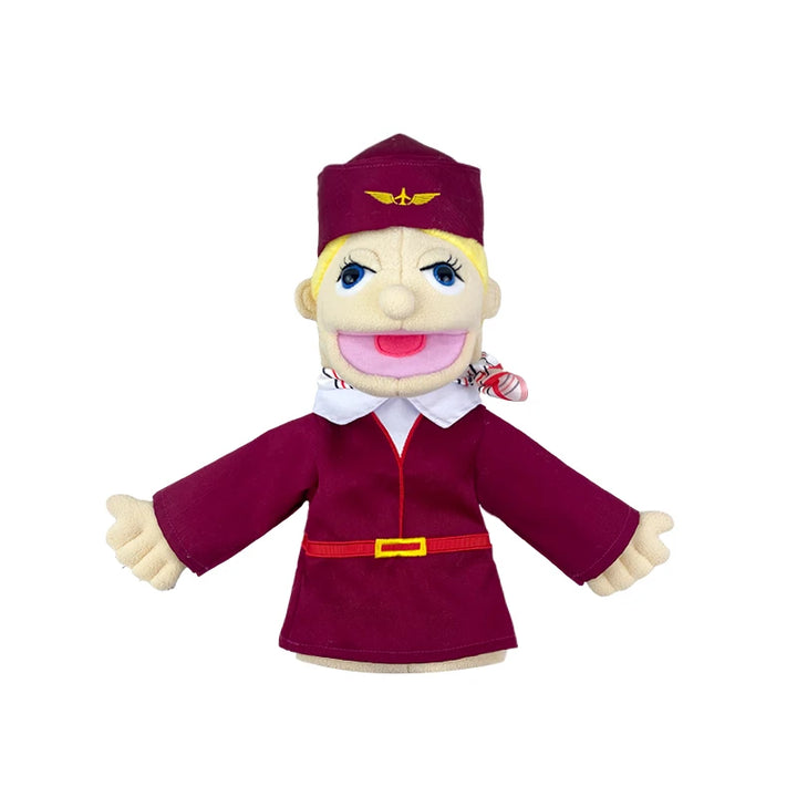 Cute Cartoon Profession Series Hand Puppet Plush Doctor Police Officer Nurse Teacher Job Puppet Ventriloquism Doll